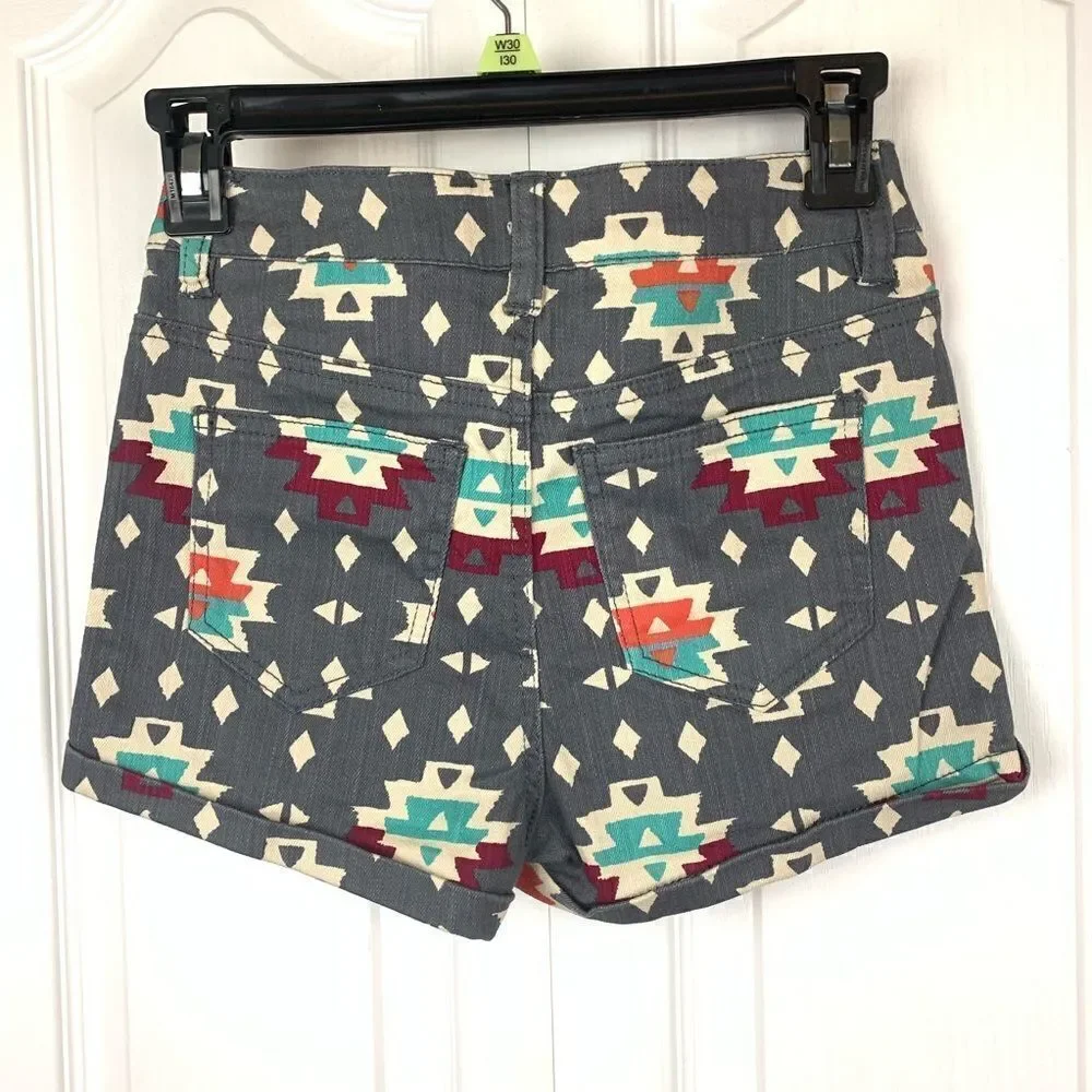 Celebrity Pink Aztec Print Jean Shorts‎